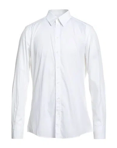 Dolce & Gabbana White Cotton Formal Dress Top Sicilia Shirt In Purple