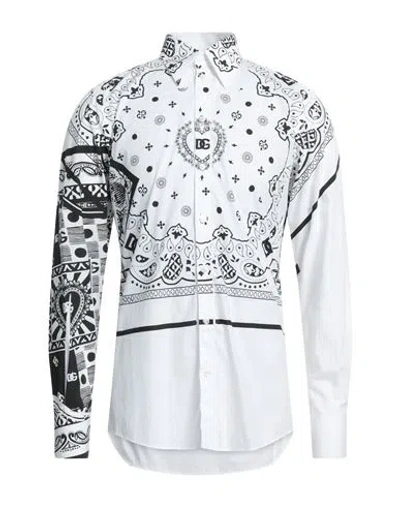 Dolce & Gabbana Man Shirt White Size 17 ¾ Cotton