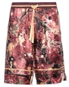 Dolce & Gabbana Man Shorts & Bermuda Shorts Burgundy Size 38 Silk In Red