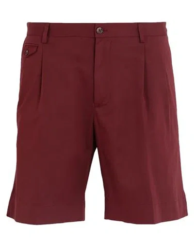 Dolce & Gabbana Man Shorts & Bermuda Shorts Burgundy Size 30 Cotton, Elastane In Red