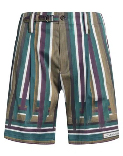 Dolce & Gabbana Man Shorts & Bermuda Shorts Deep Teal Size 42 Cotton, Elastane In Green