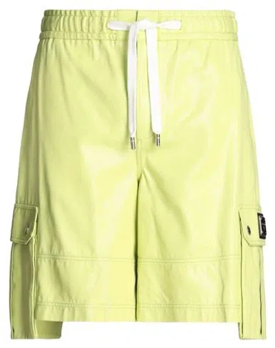 Dolce & Gabbana Man Shorts & Bermuda Shorts Lime Green Size 38 Cotton