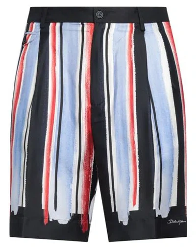 Dolce & Gabbana Man Shorts & Bermuda Shorts Midnight Blue Size 36 Silk