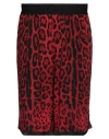 Dolce & Gabbana Red Leopard Print Viscose Bermuda Shorts In Red