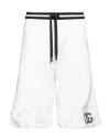 DOLCE & GABBANA DOLCE & GABBANA MAN SHORTS & BERMUDA SHORTS WHITE SIZE 32 COTTON, POLYESTER, POLYURETHANE, ELASTANE