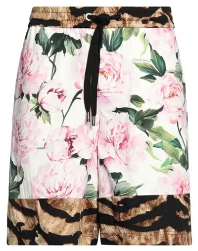 Dolce & Gabbana Man Shorts & Bermuda Shorts White Size 34 Cotton, Elastane