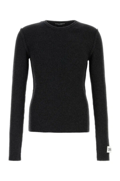 DOLCE & GABBANA DOLCE & GABBANA MEN SLATE WOOL BLEND SWEATER