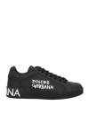 Dolce & Gabbana Man Sneakers Black Size 6 Calfskin In Black