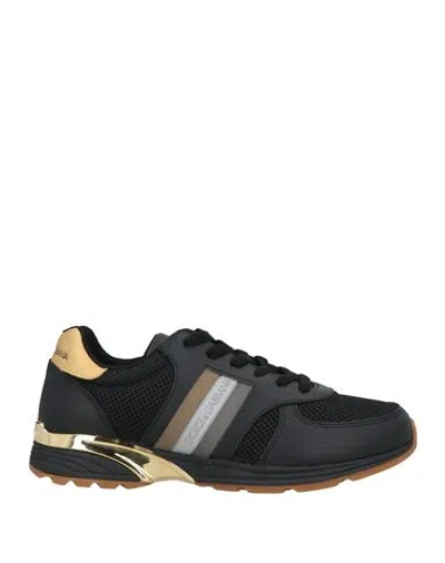 Dolce & Gabbana Man Sneakers Black Size 6 Calfskin, Polyamide, Polyester, Cotton