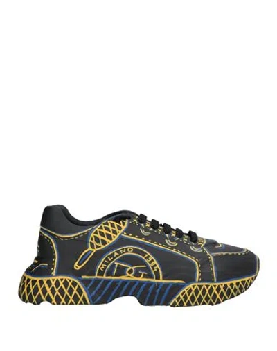 DOLCE & GABBANA DOLCE & GABBANA MAN SNEAKERS BLACK SIZE 8 CALFSKIN