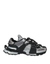 Dolce & Gabbana Man Sneakers Black Size 8 Polyester, Synthetic Fibers, Calfskin, Polyurethane, Elast In Black