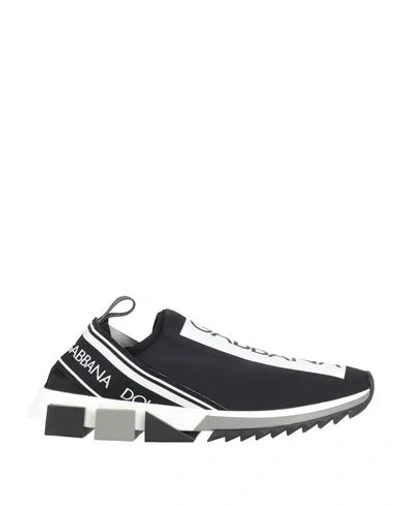Dolce & Gabbana Man Sneakers Black Size 9.5 Polyamide, Elastane, Polyurethane, Viscose In Black