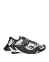 Dolce & Gabbana Two-tones Fabric Dragon Sneakers For Men In Black