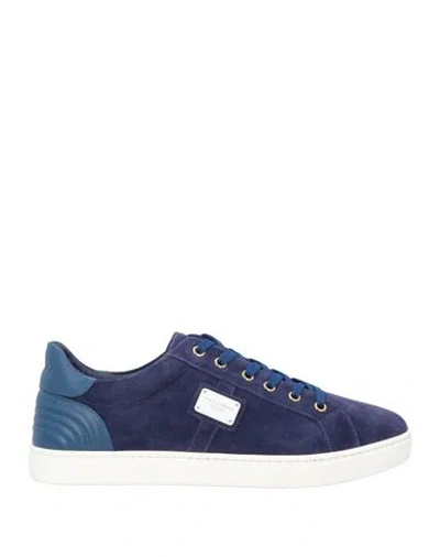 Dolce & Gabbana Man Sneakers Bright Blue Size 8.5 Leather