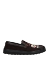 Dolce & Gabbana Man Sneakers Dark Brown Size 8.5 Goat Skin, Calfskin In Brown
