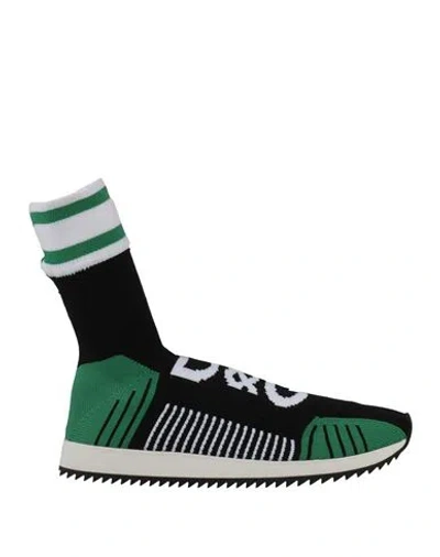 Dolce & Gabbana Man Sneakers Green Size 5 Textile Fibers In Multi