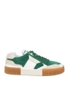 Dolce & Gabbana Man Sneakers Green Size 6 Calfskin, Viscose, Cotton