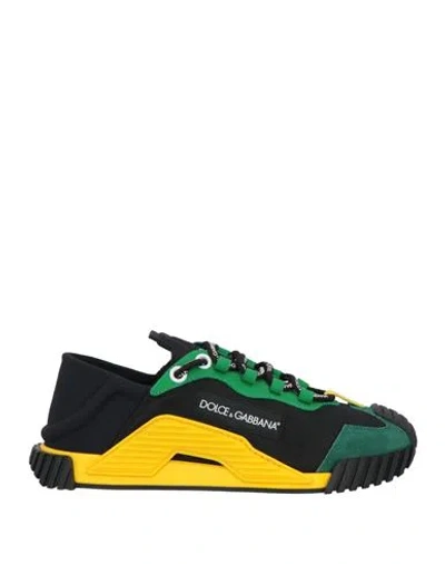 Dolce & Gabbana Multicolor Lace Up Low Top Ns1 Sneaker Shoes In Green