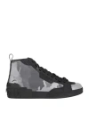 Dolce & Gabbana Man Sneakers Grey Size 8.5 Cotton, Polyester, Rubber, Calfskin In Grey