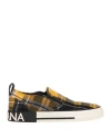 Dolce & Gabbana Man Sneakers Marigold Size 7.5 Cotton, Elastane In Yellow