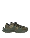 Dolce & Gabbana Man Sneakers Military Green Size 7 Cotton, Calfskin, Viscose, Polyamide, Elastane In Green