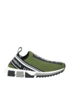 Dolce & Gabbana Man Sneakers Military Green Size 9 Polyamide, Elastane, Polyurethane, Viscose