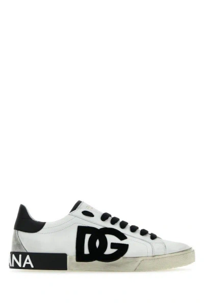 Dolce & Gabbana Portofino Sneakers - Dolce&gabbana - Leather - Black/ White In Multicolor