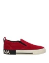 Dolce & Gabbana Man Sneakers Red Size 8 Cotton, Elastane In Red