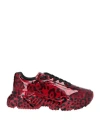 Dolce & Gabbana Man Sneakers Red Size 8.5 Calfskin In Red