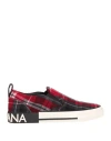 Dolce & Gabbana Multicolor Dg Logo Men High Top Sneakers Shoes In Red