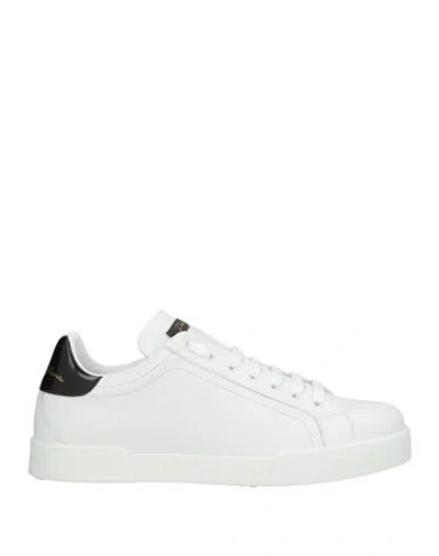 Dolce & Gabbana Man Sneakers White Size 11.5 Calfskin