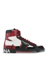 Dolce & Gabbana Men's Cheetah-print Clear-sole High-top Sneakers In White