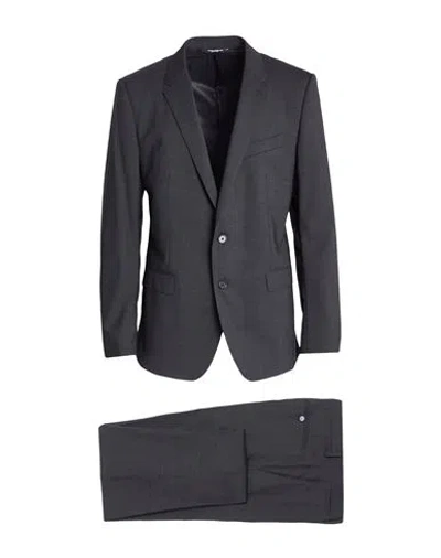 Dolce & Gabbana Man Suit Charcoal Size 36 Virgin Wool, Elastane In Black