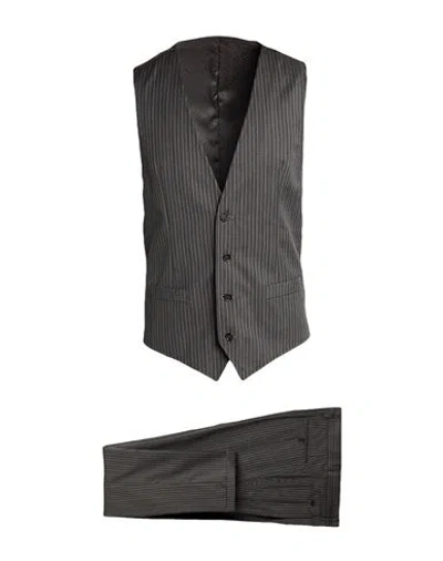 Dolce & Gabbana Man Suit Charcoal Size 38 Virgin Wool, Elastane In Gray