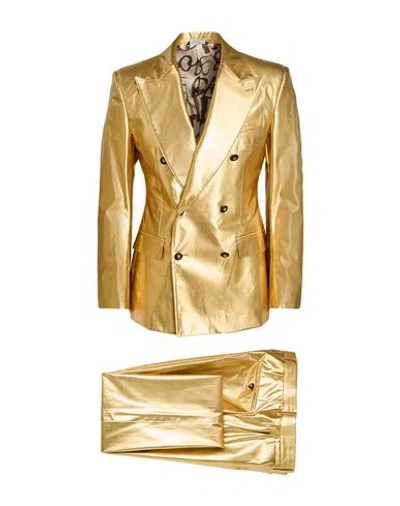 Dolce & Gabbana Man Suit Gold Size 46 Polyamide, Elastane