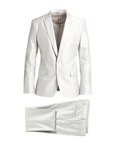 Dolce & Gabbana Man Suit Light Grey Size 38 Virgin Wool, Silk In Gray