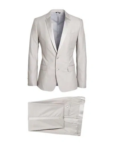 Dolce & Gabbana Man Suit Light Grey Size 42 Virgin Wool, Silk, Polyester In Gray