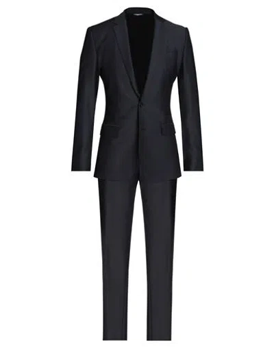 Dolce & Gabbana Man Suit Navy Blue Size 34 Wool, Viscose