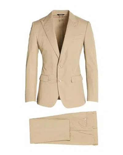 Dolce & Gabbana Man Suit Sand Size 46 Cotton In Nude