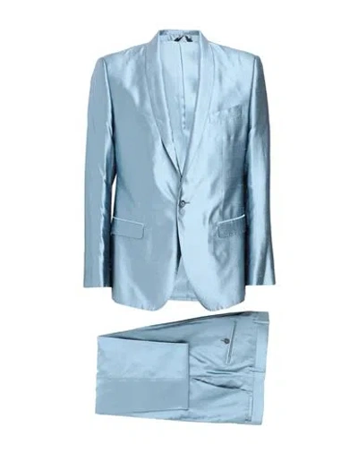 Dolce & Gabbana Man Suit Sky Blue Size 40 Silk