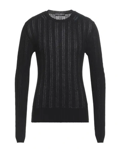 Dolce & Gabbana Man Sweater Black Size 38 Cotton, Viscose, Polyamide