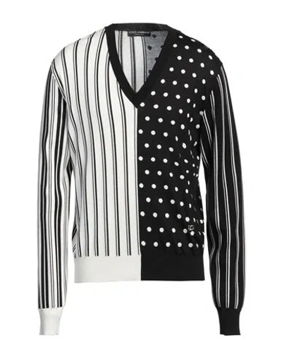 Dolce & Gabbana Man Sweater Black Size 46 Silk, Zamak