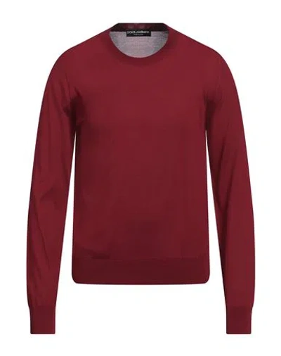 Dolce & Gabbana Man Sweater Brick Size 46 Silk In Red