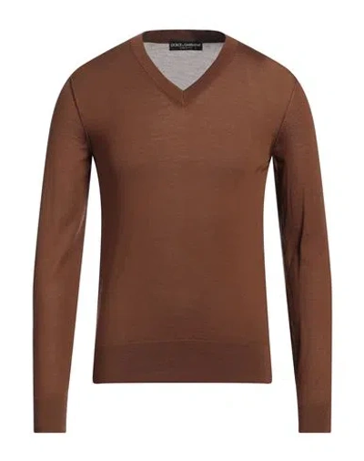 Dolce & Gabbana Man Sweater Brown Size 40 Cashmere