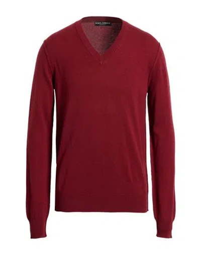 Dolce & Gabbana Man Sweater Burgundy Size 48 Cashmere In Red
