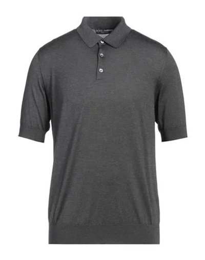 Dolce & Gabbana Man Sweater Charcoal Size 38 Silk In Gray
