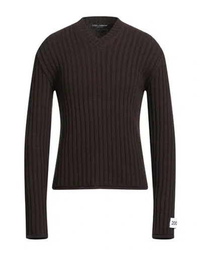 Dolce & Gabbana Man Sweater Dark Brown Size 40 Virgin Wool