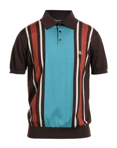 Dolce & Gabbana Man Sweater Dark Brown Size 42 Cashmere, Silk