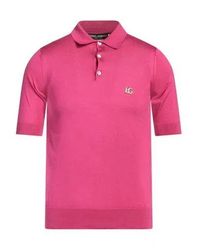 Dolce & Gabbana Man Sweater Magenta Size 36 Silk, Zamak