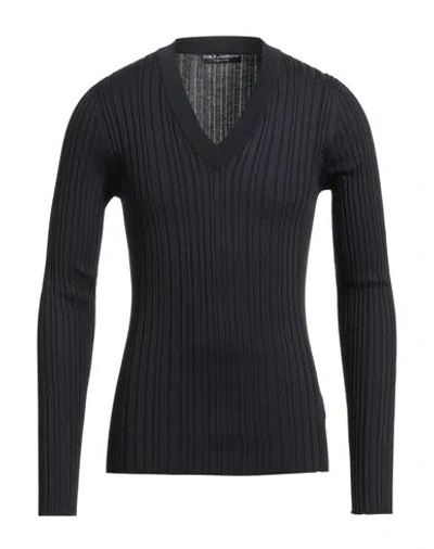 Dolce & Gabbana Man Sweater Midnight Blue Size 48 Silk, Cotton